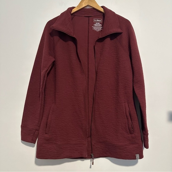 LL bean burgundy red full zip up jacket - Picture 5 of 8